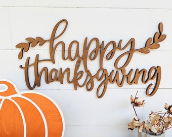 Happy Thanksgiving Sign, Fall Wall Art, 1/2" thick wooden thanksgiving sign, fall decor, thanksgiving home decor