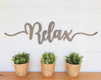 Relax Wood Cutout | Relax Sign | Relax wall sign | Relax Decor