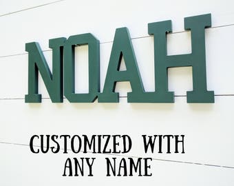 Block Letter Baby Name Sign: Wood Nursery Decor