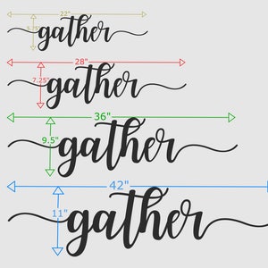 Gather Sign up to 42, color options, Gather word cutout, 1/2 thick wooden letters gather sign, Gather cutout image 4