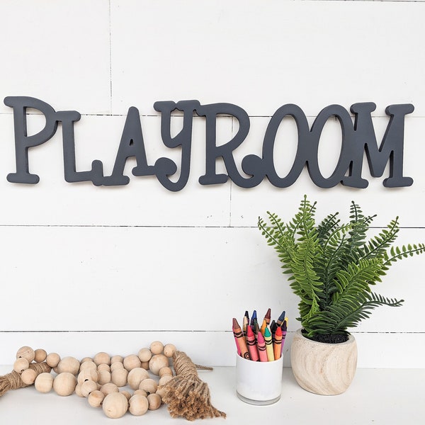 Playroom Sign, Playroom word cutout, 1/2" thick wooden letters Playroom sign, Kids Room, Playroom