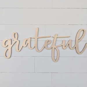 Recorte de palavra de gratidão | Letras de madeira | Placa de gratidão |