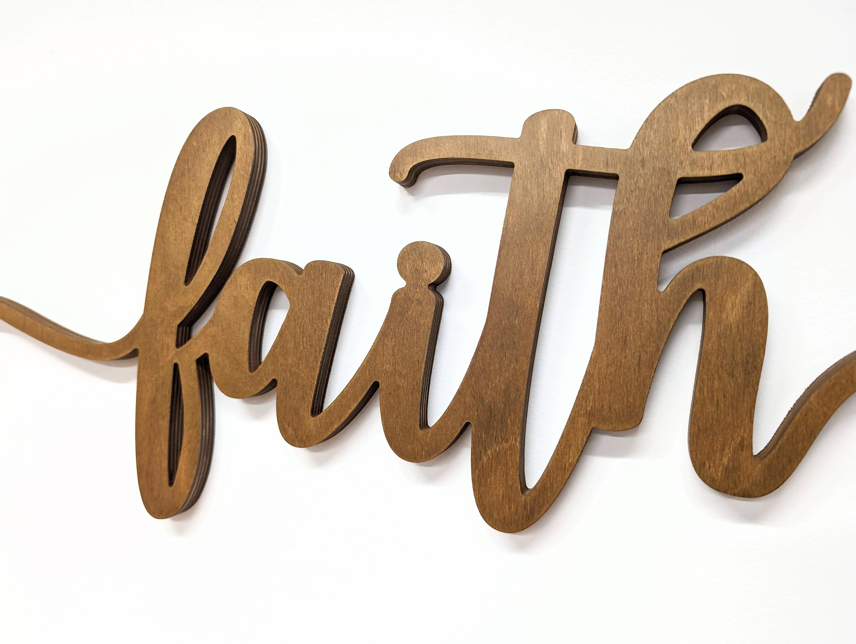 Inspirational Faith Wooden Wall Sign: Hand-painted Birch Home Decor for ...
