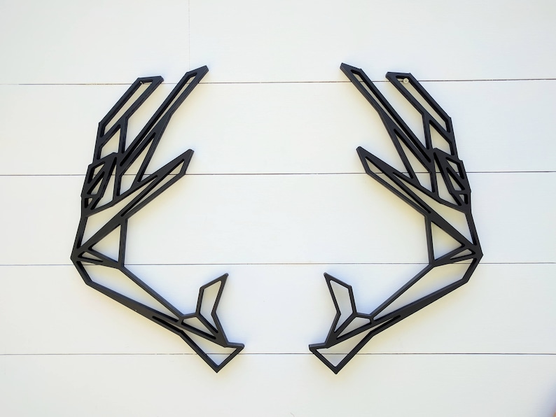 Deer antlers geometric woodland antlers wall decor Rustic Modern Antlers Geometric Antlers Wall Hanging Hunting decor