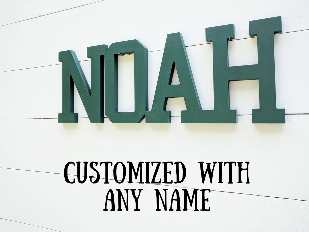Block Letter Baby Name Sign: Wood Nursery Decor - Etsy