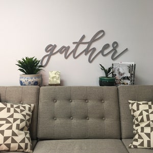 Gather Sign, Gather word cutout, 1/2 thick wooden letters gather sign, Gather cutout image 2