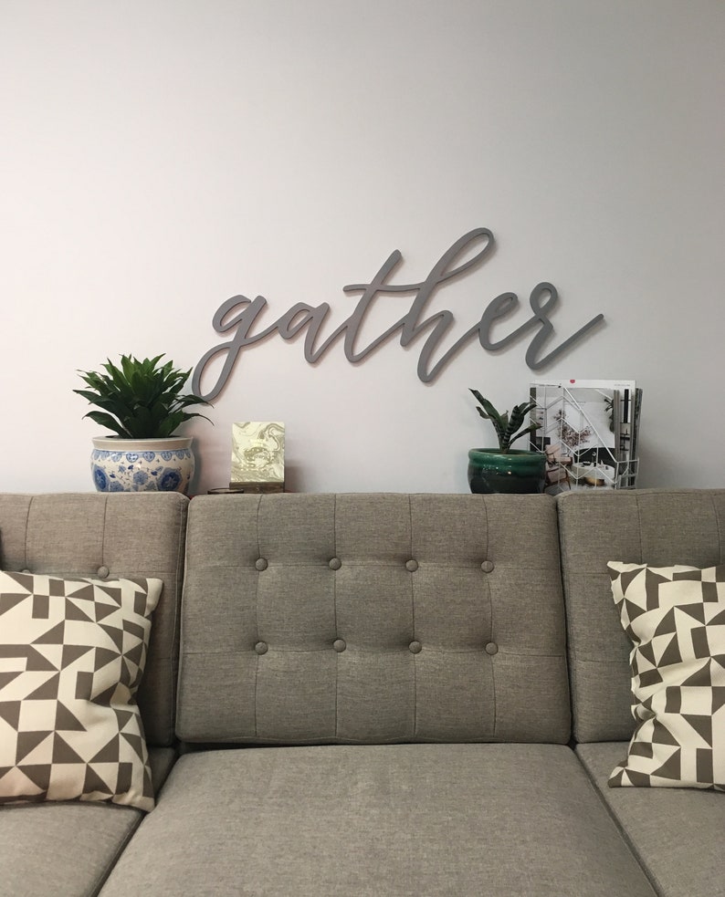 Gather Sign, Gather word cutout, 1/2 thick wooden letters gather sign, Gather cutout image 2