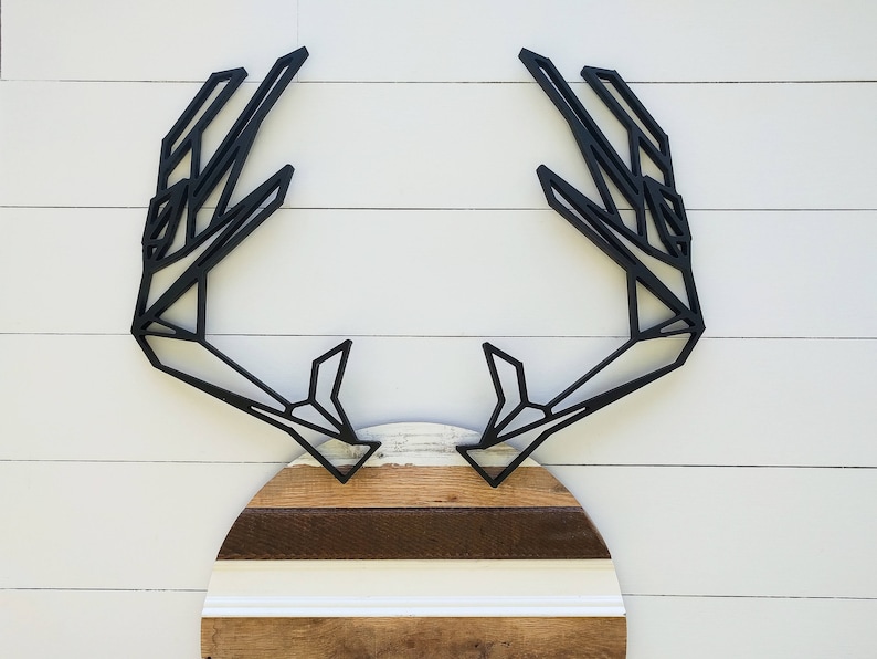 Deer antlers geometric woodland antlers wall decor Rustic Modern Antlers Geometric Antlers Wall Hanging Hunting decor