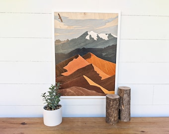 Sand Dunes National Park Wood Wall Art | Layered Wood Montage