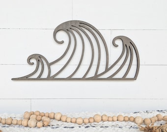 Geometric Waves Wall Hanging | Geometric Ocean Theme Decor| Beach Decor | Beach House Decor