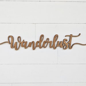 Wanderlust Sign, color options, Wanderlust word cutout, Boho sign, Boho Wall Decor