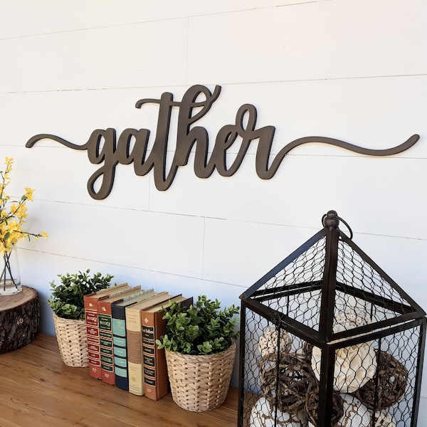 Znak „Gather”: Wycinanka z drewna, sklejka brzozowa, do 46 cali