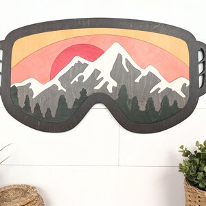 Handcrafted Wooden Ski Goggle Wall Art: Rustic Winter Decor, Living ...