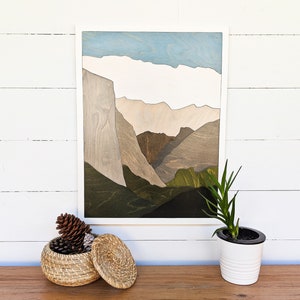 Yosemite National Park Wood Art: Birch Plywood Montage