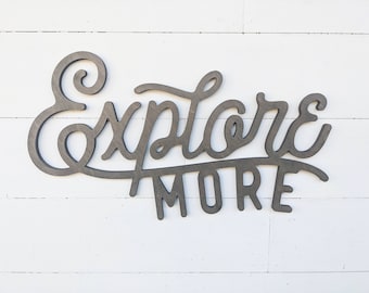 Explore More Sign | Wooden Explore Sign | Wooden Adventure Sign | Hiking | Camping Sign