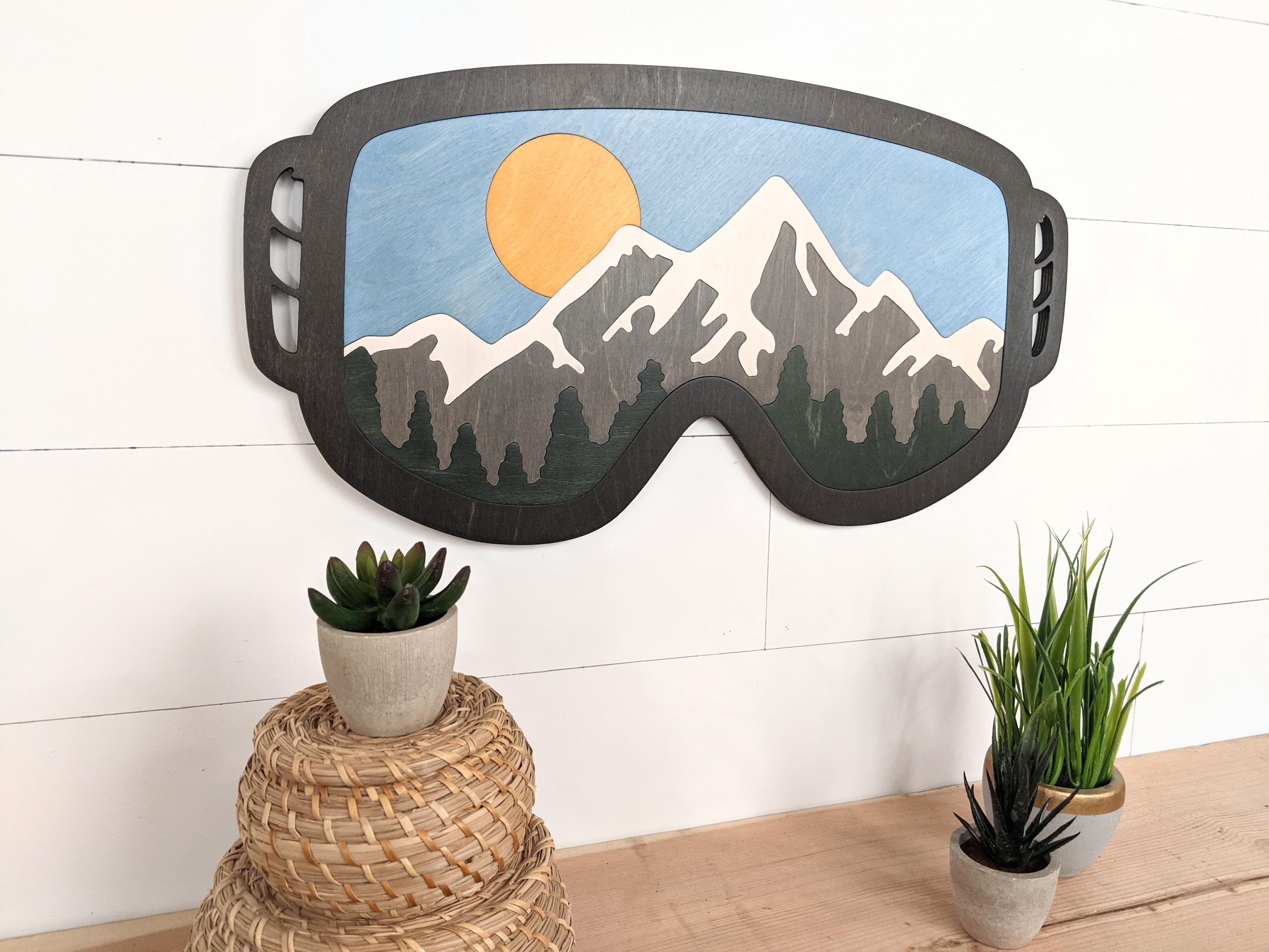 Handcrafted Wooden Ski Goggle Wall Art: Rustic Winter Decor, Living ...