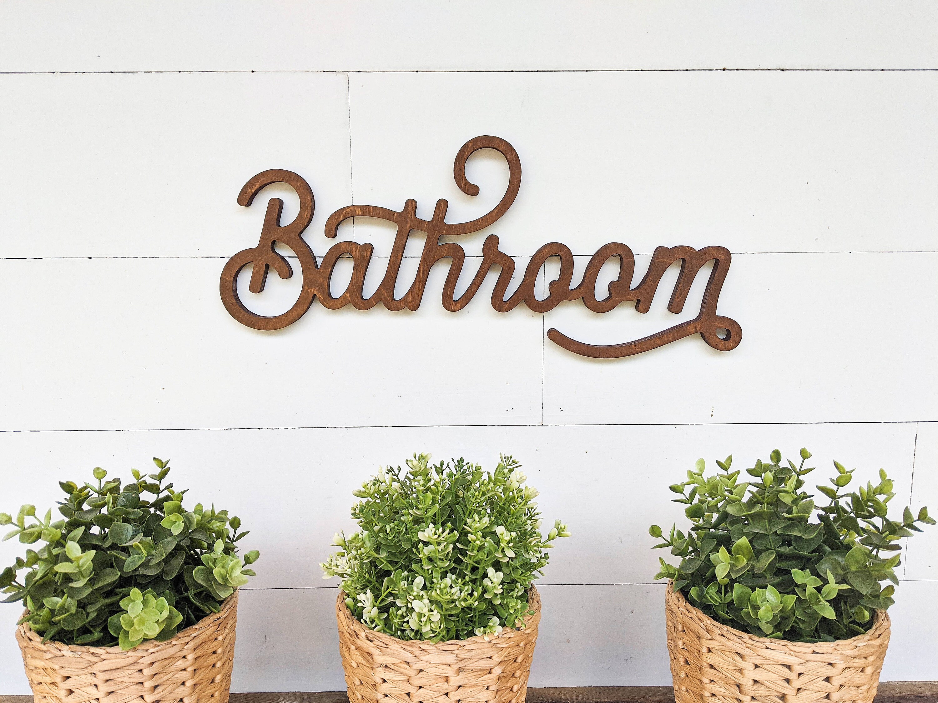 Bathroom Word Cutout Bathroom Sign Wooden Word Cutout Etsy UK