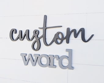 Word cutouts, custom wood letters, custom wooden sign, last name sign, wood sign, word cutout sign, custom sign, family name sign