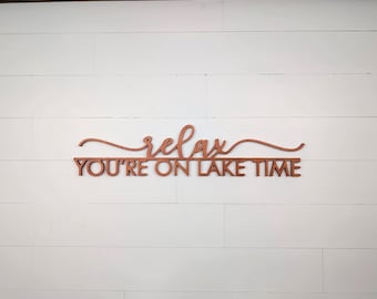 Decoración rústica de madera para la pared de una casa de lago / Letrero para una cabaña relajante / Decoración para colgar en la casa de vacaciones