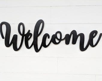 Welcome Word Cutout | Wooden letters | Welcome Sign |