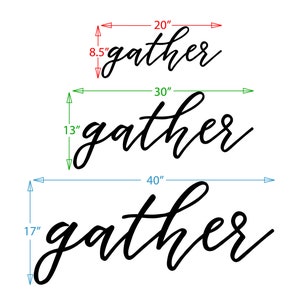 Gather Sign, Gather word cutout, 1/2 thick wooden letters gather sign, Gather cutout image 4
