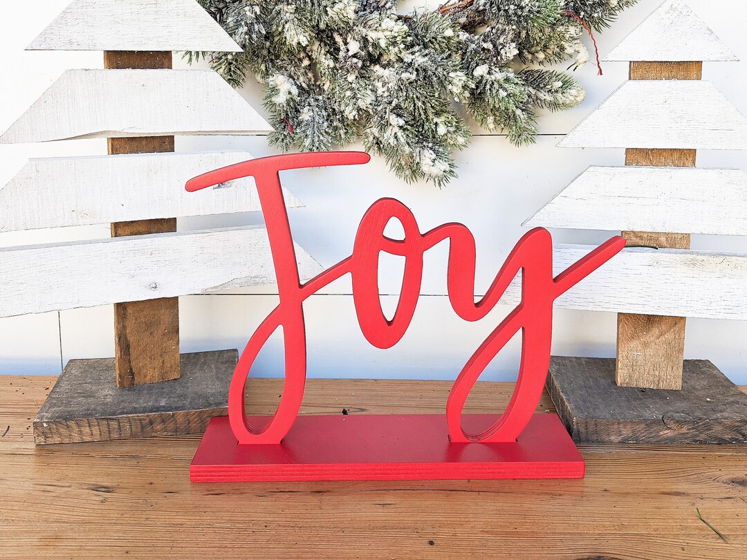 Joy Freestanding Sign Christmas Decor Joy Sign Christmas Mantel Joy Sign Christmas