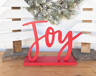 Joy Free-Standing Sign | Christmas Decor | Joy Sign| Christmas Mantel | Christmas Mantel Decor