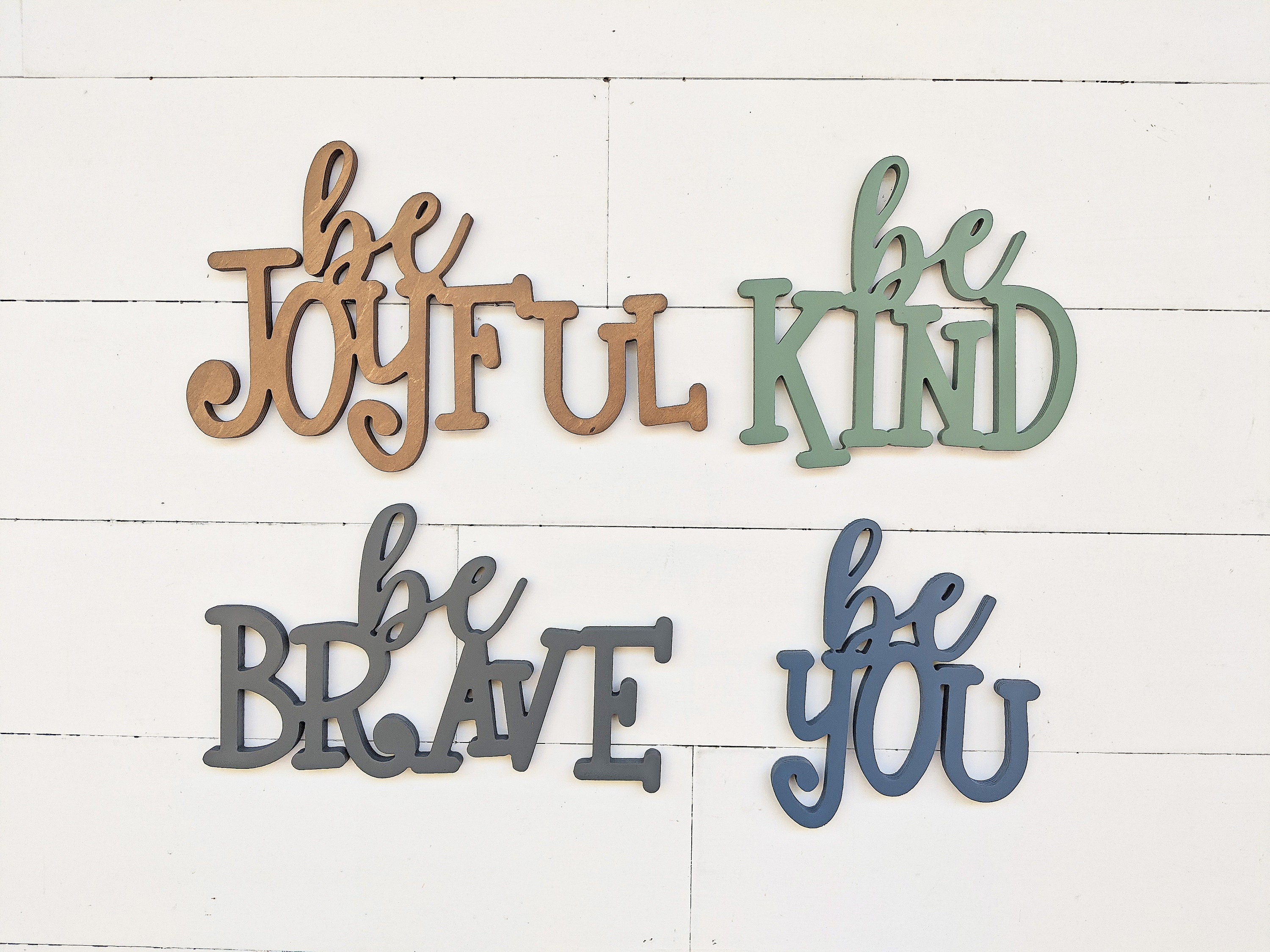 Be Brave, Be Kind, Be Joyful, Be You | Playroom Sign | Wood Playroom Decor | Kids Room Sign | Classroom Sign | 1/2 inch thick wood sign