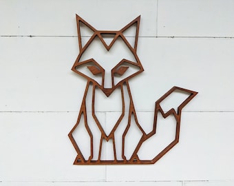Geometric Fox Wall Hanging: Birch Woodland Decor