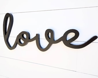 Love Wood Sign: CNC Cut Birch Wall Hanging