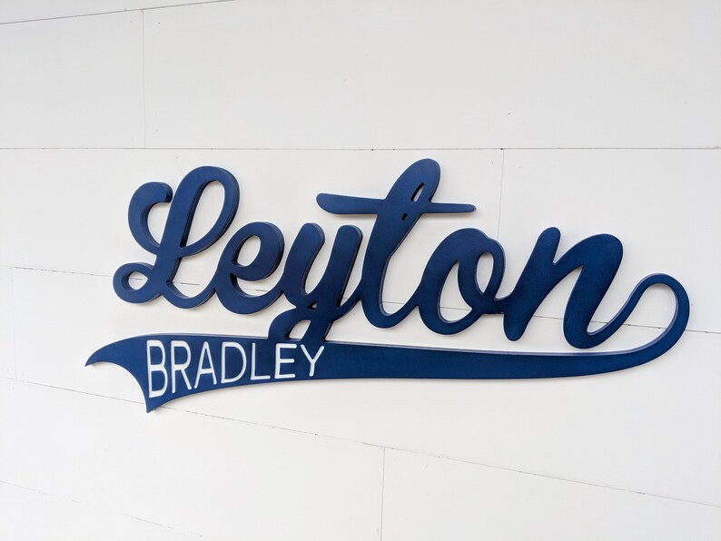 Baby boy Nursery sign Baby name cutout sports theme nursery Etsy