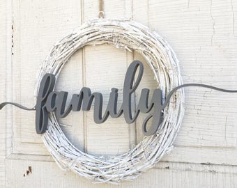 Family Word Cut Out | Family Sign | Wooden Letters | Family cutout | Family Pictures | Gallery wall | Family Sign Wall Art Wall Hanging