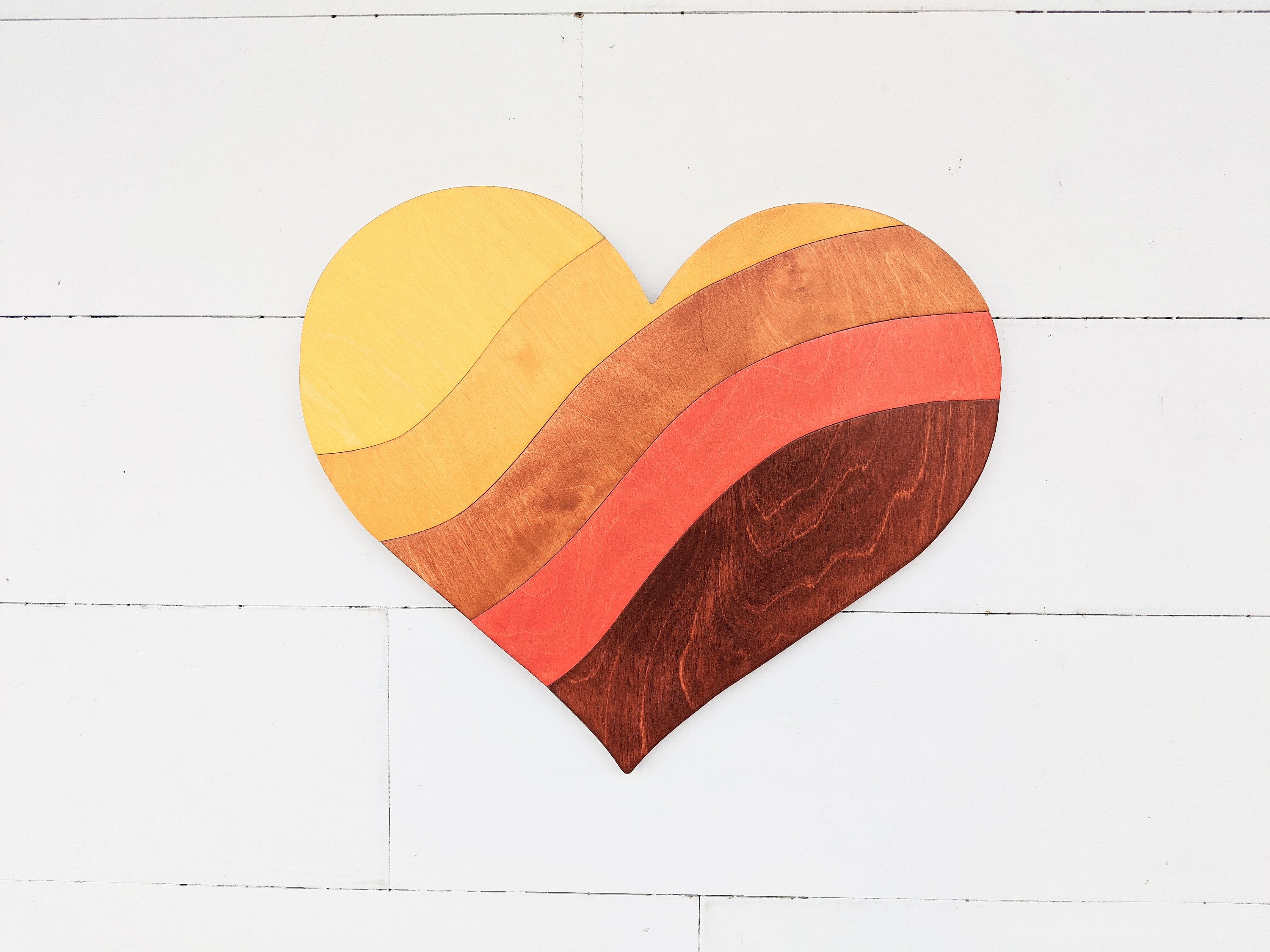 Heart Wood Art Layered Heart Wall Art Abstract Heart Art Etsy