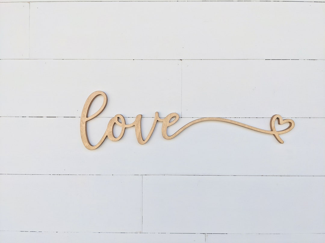 Love Sign With Heart | Love Sign | Home Decor Wall Art | 1/2 Thick ...
