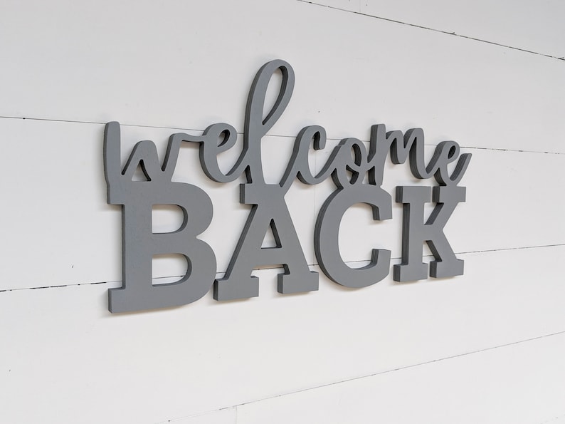 Welcome Back Sign Home Decor Welcome Back Wall Art | Etsy