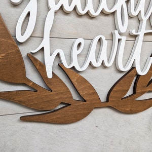 Give Thanks With a Grateful Heart Wood Phrase Sign, Fall Wall Art, 1/2 thick wooden fall sign, Fall Decor, Thanksgiving Wall Decor image 5