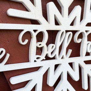 Colgador de puerta personalizado de copo de nieve / Letrero de pared de copo de nieve / Colgante de pared de Navidad / Letrero de Navidad personalizado imagen 6