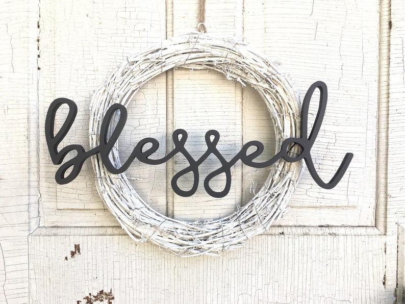 Blessed Word Cutout | Word Wooden Letters - Etsy