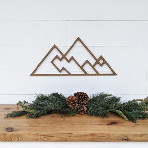 Geometric Mountains wall hanging Geometric woodland theme mountain decor Mountain range wall decor available in 4 sizes image 4