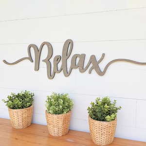 Relax Wood Sign: Birch Plywood Wall Decor