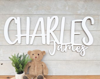 Baby boy or girl Nursery sign, Baby name cutout, boys name sign, girls name sign, kids room decor, above crib name sign