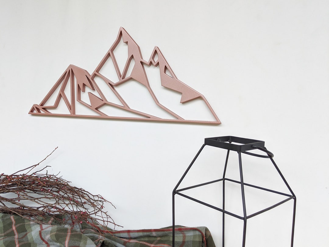 Geometric Mountains Wall Hanging Geometric Woodland Theme Mountain