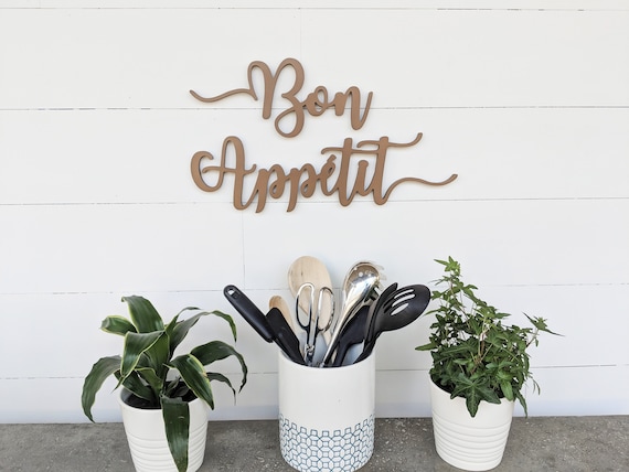 Bon Appétit Wood Cutout Sign: Kitchen Wall Decor