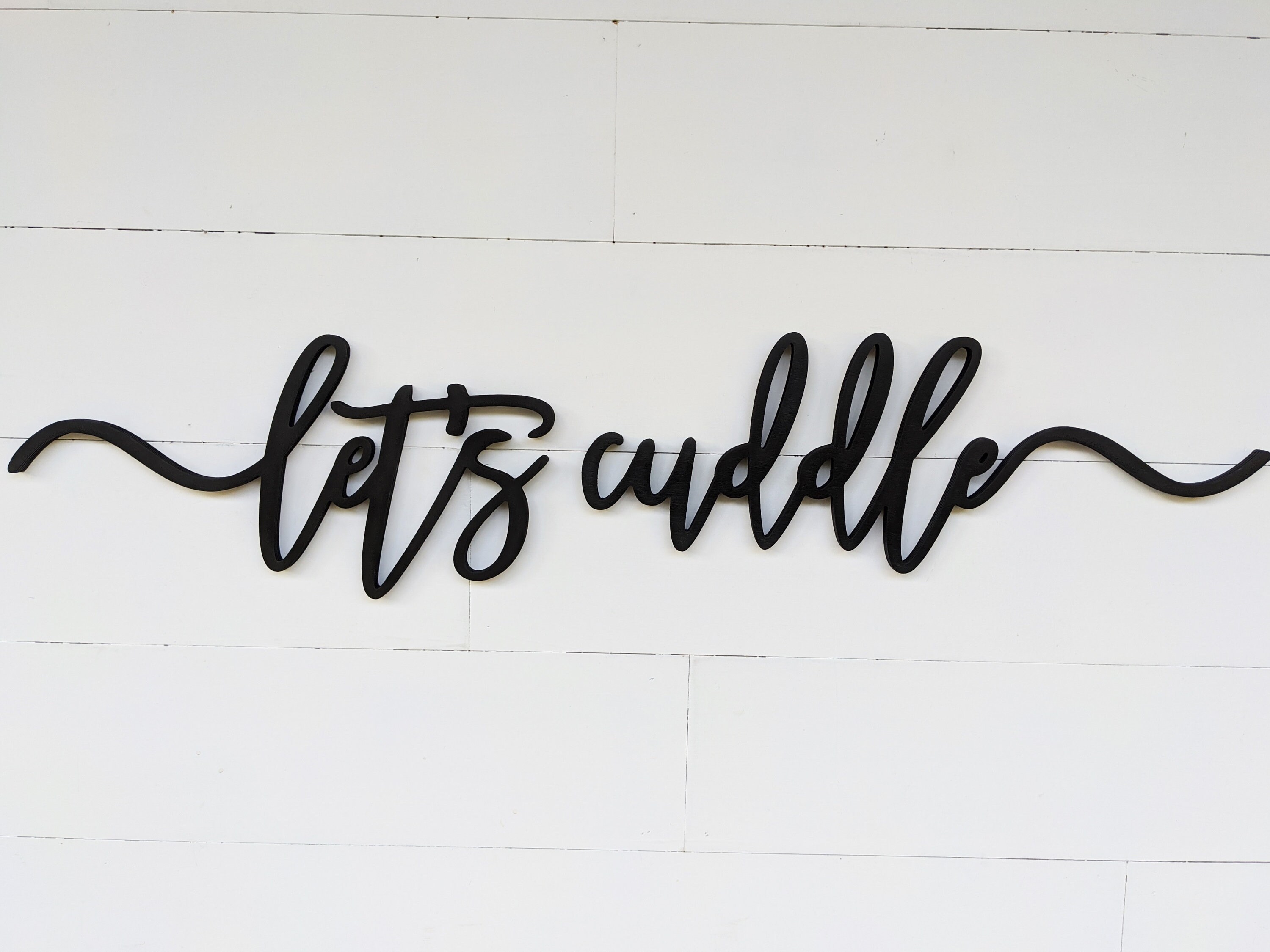 Let's Cuddle Word Cutout Let's Cuddle Words Wooden Etsy