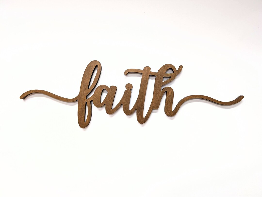 Inspirational Faith Wooden Wall Sign: Hand-painted Birch Home Decor for ...