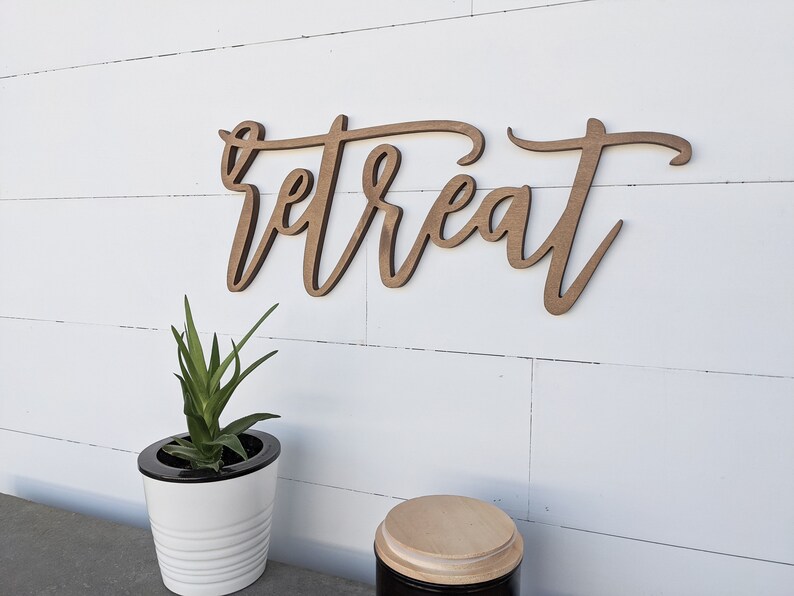 Retreat Sign Retreat Word Cutout 1/2 Thick Wooden Etsy