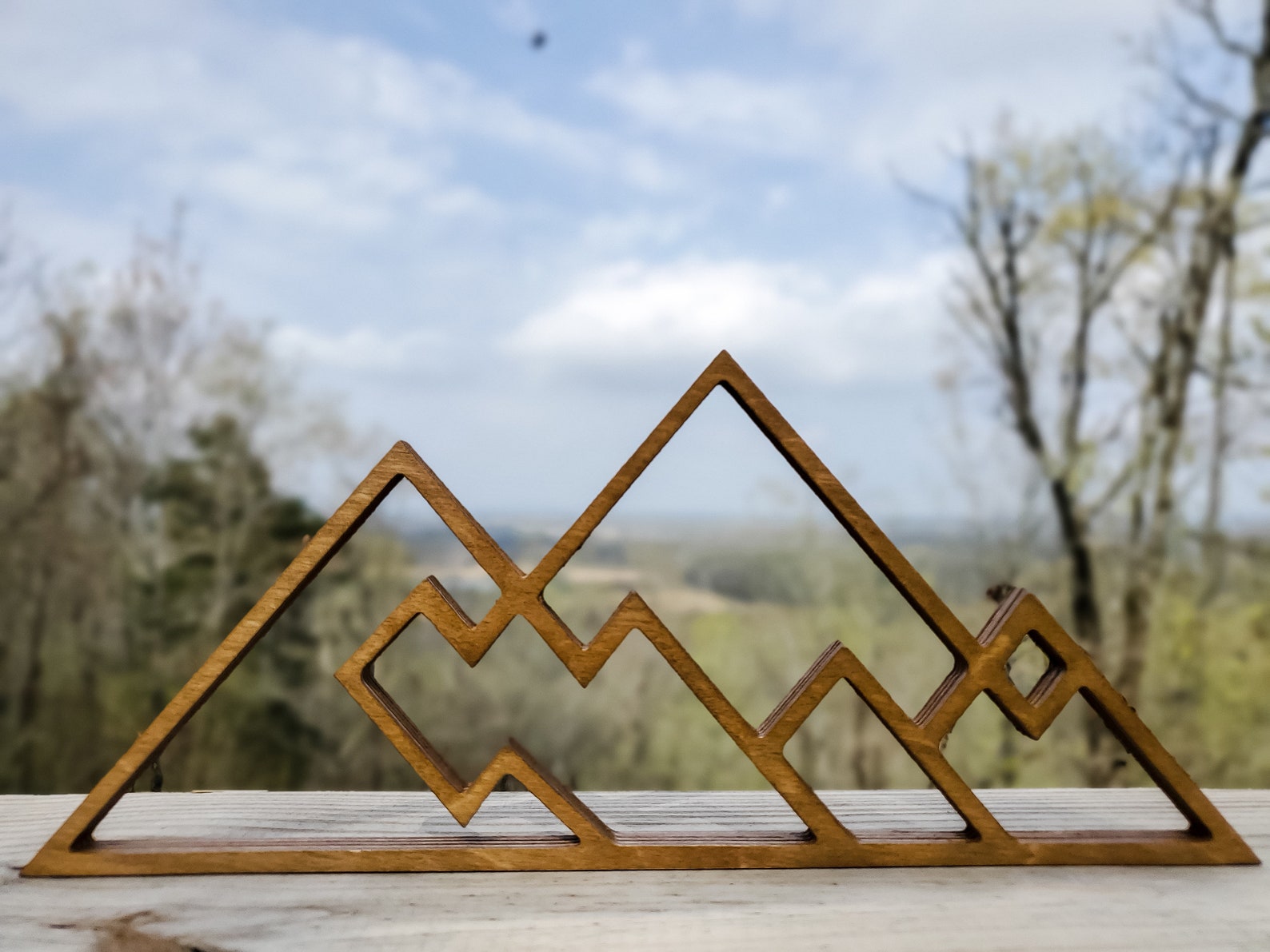 Geometric Mountains Wall Hanging Geometric Woodland Theme Etsy