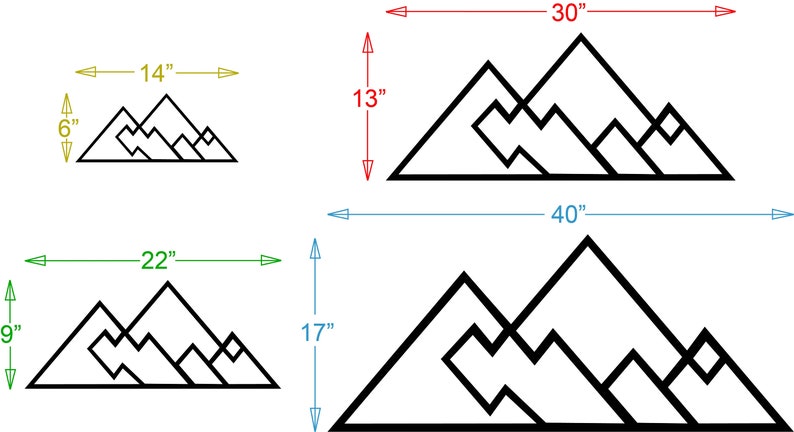 Geometric Mountains wall hanging Geometric woodland theme mountain decor Mountain range wall decor available in 4 sizes image 5