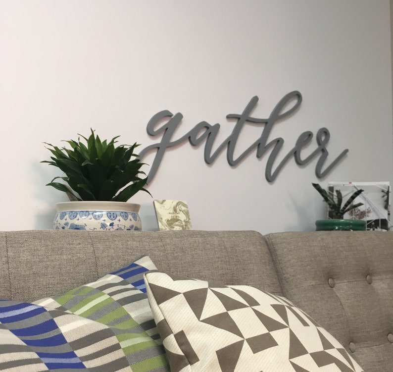 Gather Sign, Gather word cutout, 1/2 thick wooden letters gather sign, Gather cutout image 3