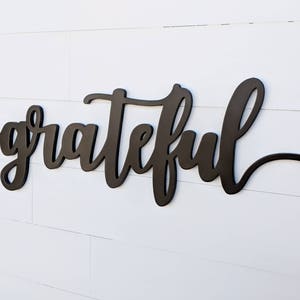 Dankbar Wort Ausschnitt | Holzbuchstaben | Dankbares Zeichen | Holzkunst